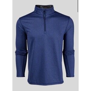 GREYSON Herringbone Tate 1/4 Zip Mockneck Pullover Golf Blue Men’s Medium *NOTE